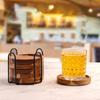 4/6pcs With Holder Wood Coasters Thickened Insulated Cup Mat Household Teacup Mat  Office