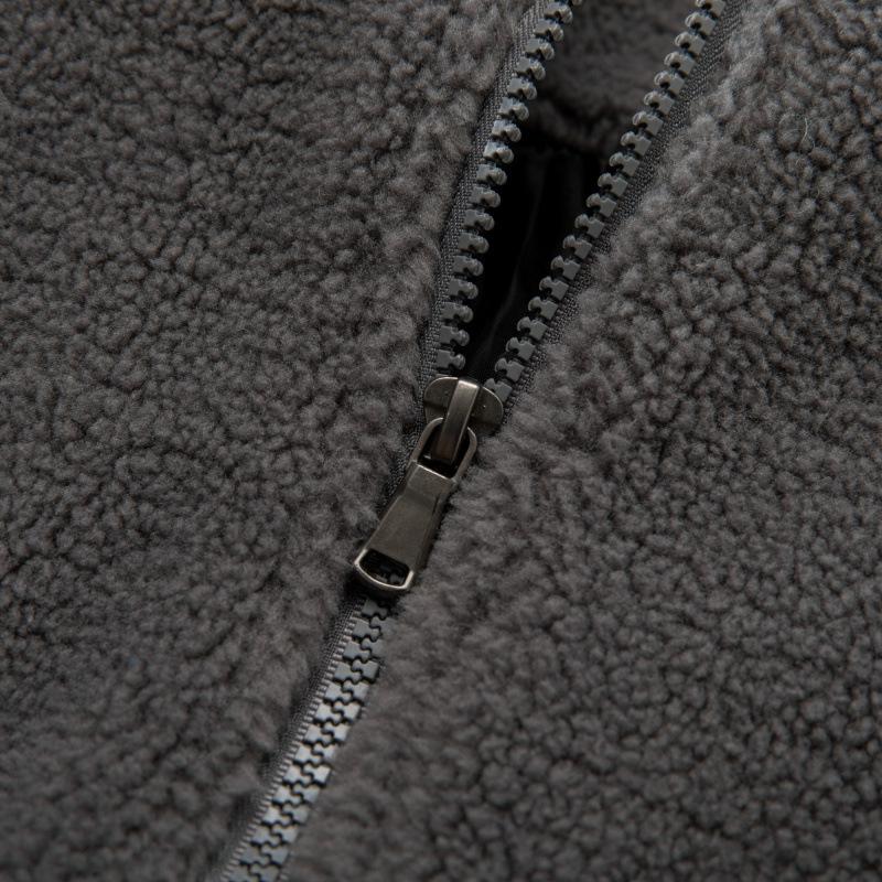 Pánská nadměrná fleecová péřová bunda s kapucí - Trendy volný dvoudílný vzhled