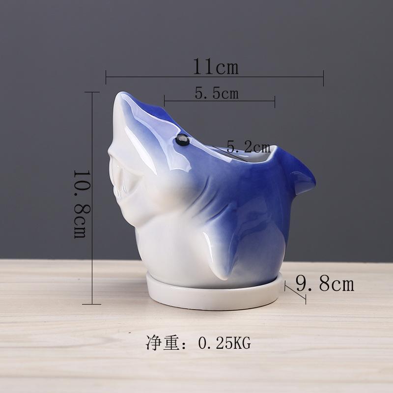 Gardening Succulent Flower Pot Ceramic, Creative Indoor Tabletop Cartoon Dolphin Animal Flower Pot
