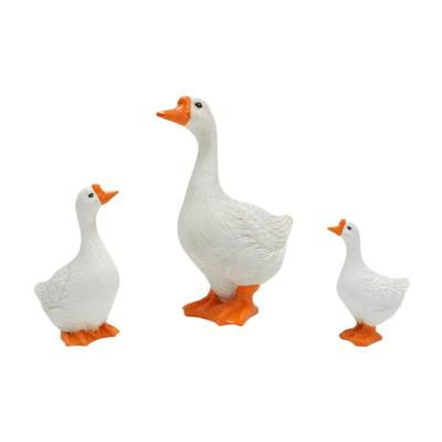 Funny Simulated Goose Resin Statue Goose Family Statues Animal Ornament Decor for Patio Garden Outdoor