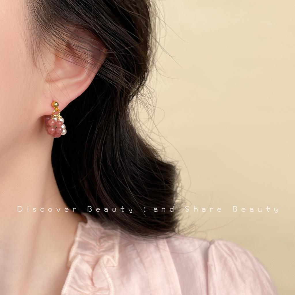 New Chinese Natural Stone Earrings, Handcrafted Colorful Beaded Vintage Drops for Women, Unique Gift for Hanfu Qipao Fashion