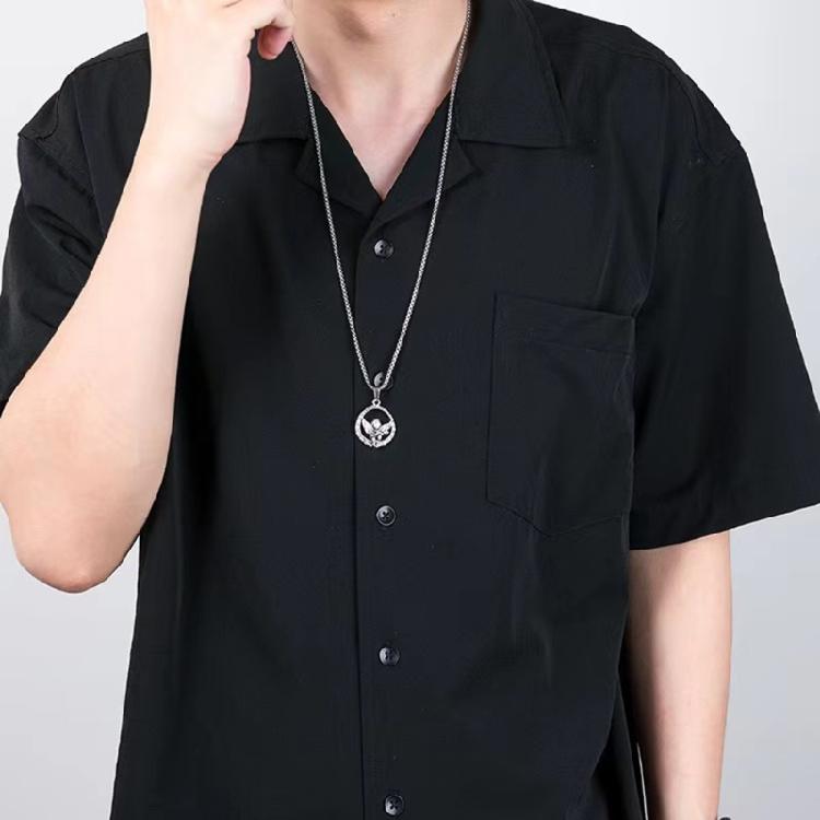 Metall Stahl Halskette für Männer mit einzigartigem Anhänger, Punk Style Kettenhalskette Verstellbarer Modeschmuck für Freund