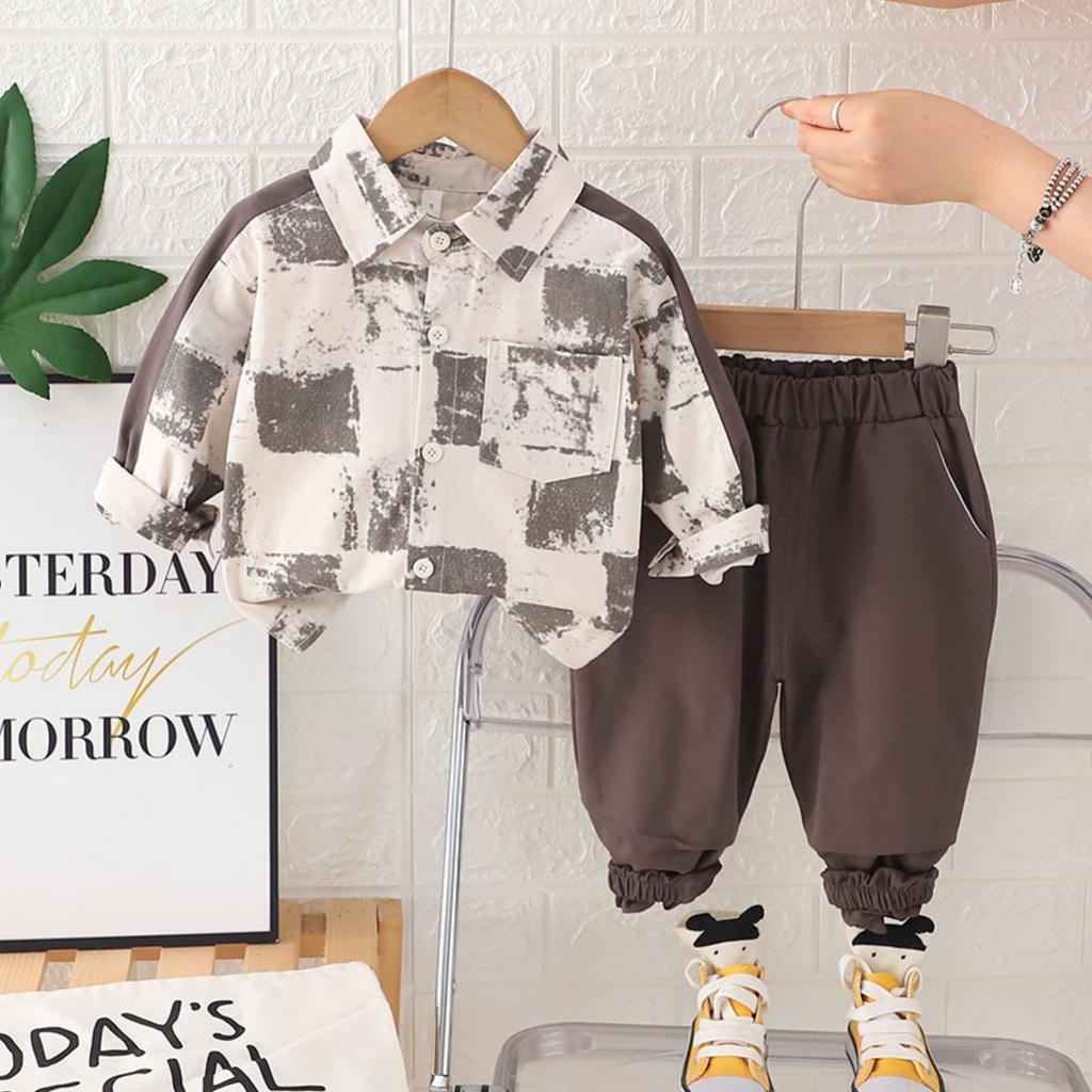 Kids Casual Long-Sleeve Set, Comfortable Daily Wear Outfits