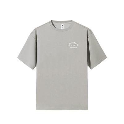 Wygodny Prosty Luźny Nadruk z Literami Oddychający Z Obniżonym Ramieniem Krótki Rękaw T-Shirt Unisex Top Mechowo-Szaro-Zielony 152527123-2