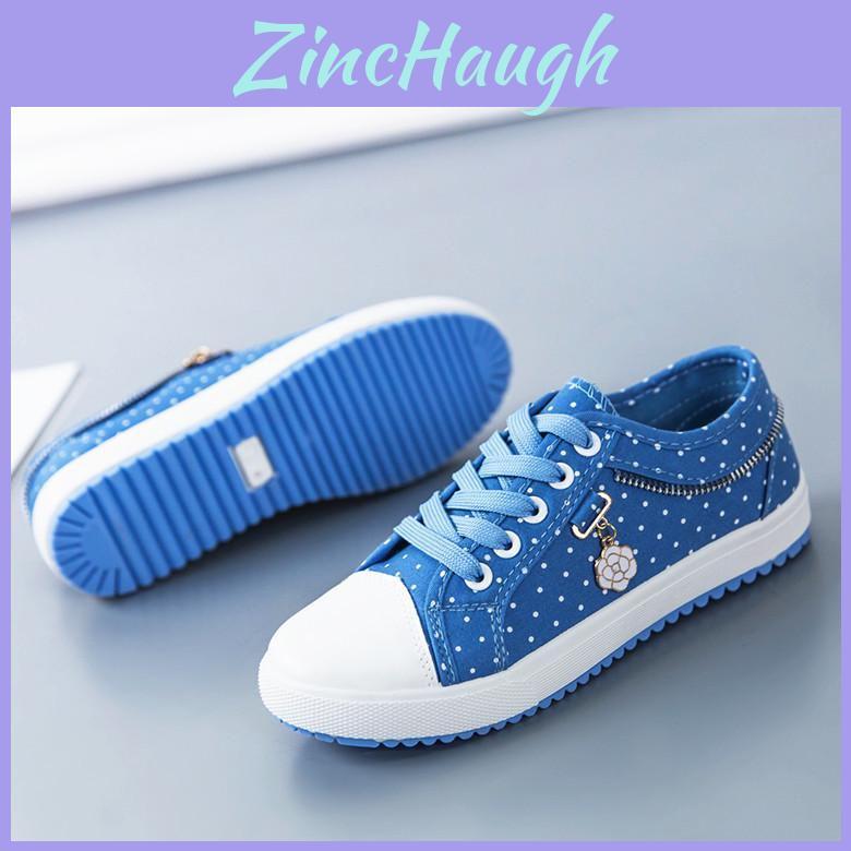 Dark Blue Canvas Shoes For Women With Comfortable Board Bottom Design**