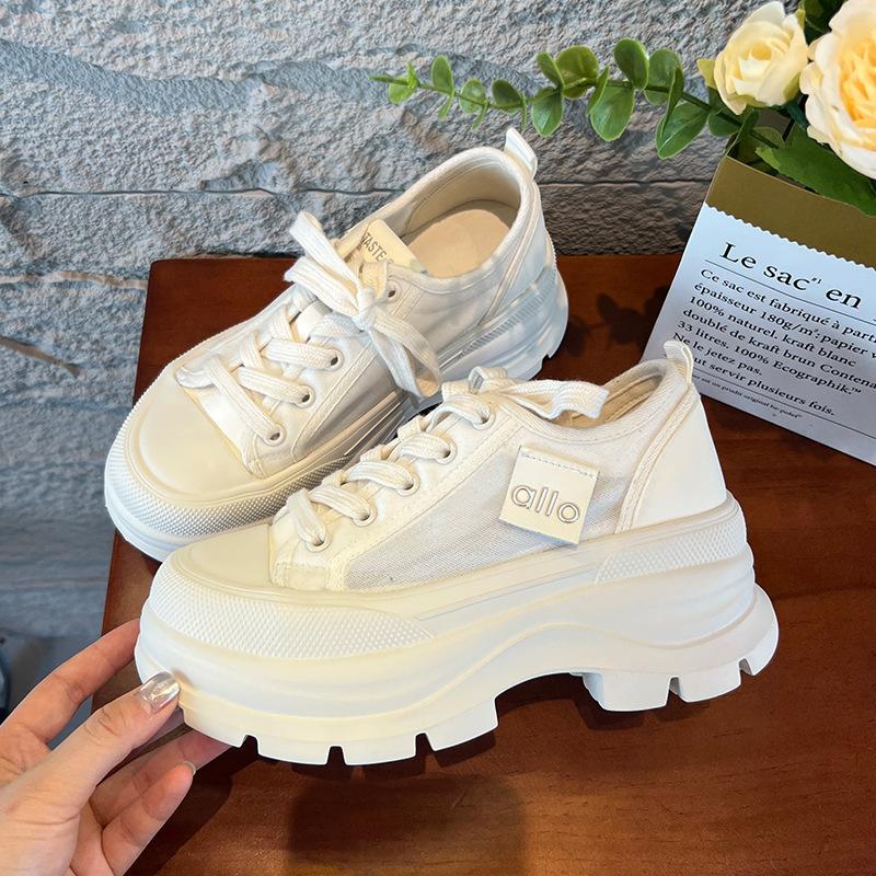 Foam bottom thick-soled muffin shoes summer breathable mesh white shoes new casual heightening shoes versatile women's shoes