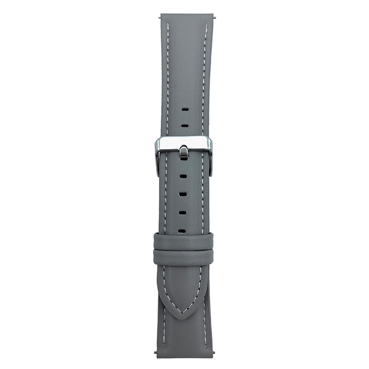 

For Samsung Galaxy Watch7 44mm/40mm Nappa Texture Watch Band 20mm Adjustable Leather Wrist Strap Grey