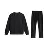 Li Ning Minimalist Embroidered Casual Sports Crew Neck Pullover Long Sleeve Sweatshirt Set Unisex sweatshirt Black AWDVK45-1+AKLU881-1