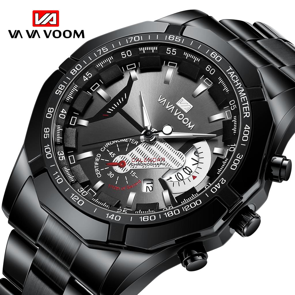 VA VA VOOM Lysende mote Date Menn Kvarts Klokker Topp Merke Luksus Mannlig Klokke Kronograf Sport Herre Armbåndsur Hodinky Relogio Masculino