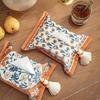 Retro Taschentuchbox Stoffbezug Quaste Orientalischer Östlicher Stil Wohnzimmer Schlafzimmer Auto, Kreativer Druck Halter Geschenkidee 18x24cm