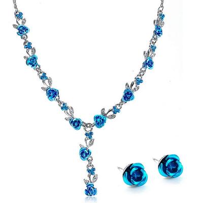 Roze Legering Bruids Sieraden Set: Europese & Amerikaanse Stijl Ketting en Jurk Accessoires