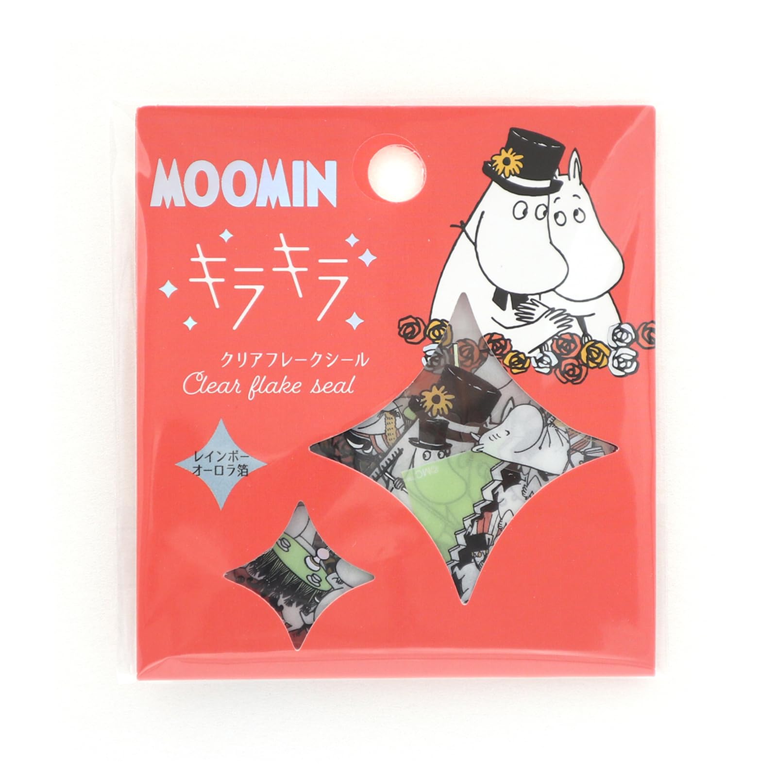 

World Craft Moomin Sparkly Flake Aurora Moominpappa and Moominmamma Stickers, Foil, MOKFS-112