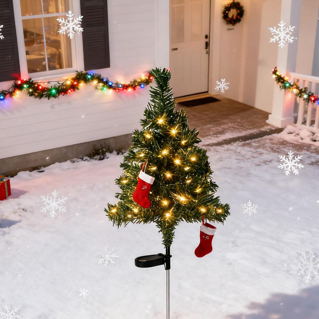 Solar Christmas Tree Garden Lights Outdoor Christmas Decorations, 8 Modes, Suitable For Pathways, Patios And Courtyard Holiday Lighting