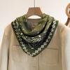 Orange Cashew Flower Cotton and Linen Hair Scarf  Small Square Scarf  Women's Thin Scarf  Linen Headscarf  Versatile Shirt