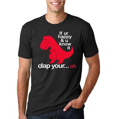 Roter Dinosaurier Klatsch Deine Oh Mann Humor T-Shirt Lustiges T