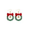 Christmas Santa Snowflake Earrings Cane Candy Bells Elk Earrings Christmas Hat Earrings