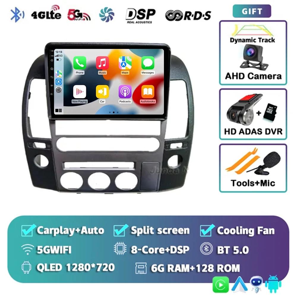 Android 14 Car Radio For Nissan Navara 3 D40 2004- 2010 Multimedia Video Player GPS 4G Carplay Autoradio 2K QLED Head Unit Colo