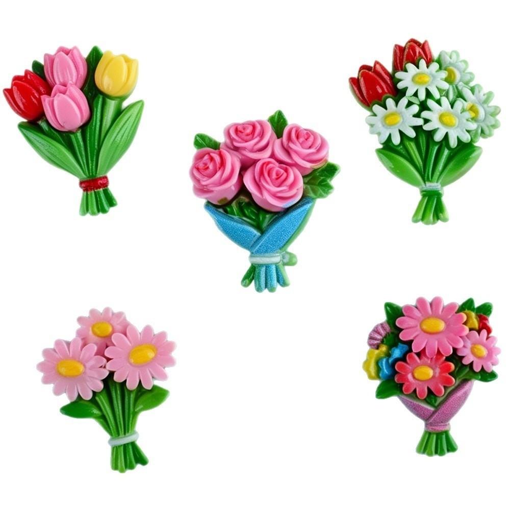 10pcs 3D Colorful Flat Back Stones Flat Back Scrapbook Figurines Craft Charms Hair Accessory Making