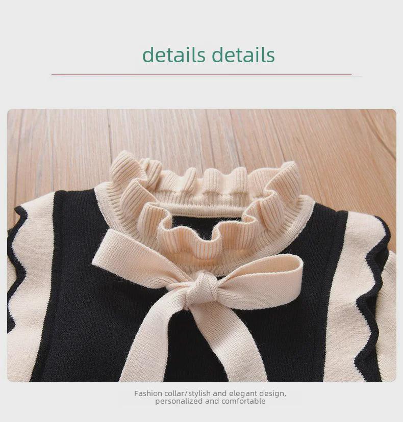 Strick-Prinzessinnenkleid für Mädchen: Stilvoller koreanischer Frühlings-/Herbst-/Winter-Pulloverrock