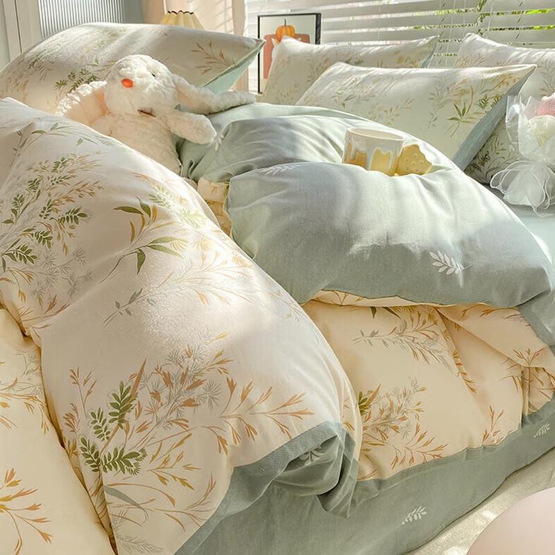 Nanjiren Elegant Style 100% Cotton 4-Piece Bedding Set