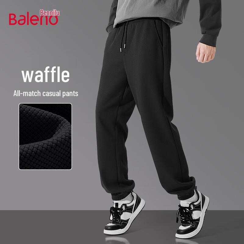 Baleno Men's Waffle Knit Drawstring Jogger Pants
