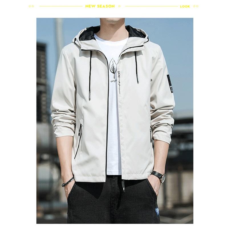 Men's Hooded Jacket Spring And Autumn Casual Windproof Jacket Trendy Workwear Windproof Waterproof Top