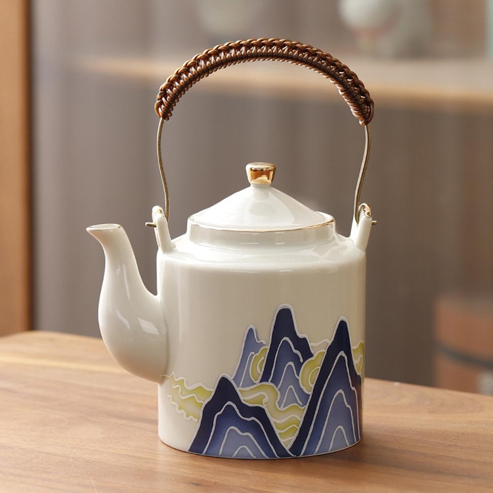 Chinese Retro Ceramic Teapot, Household Tea Infuser with Strainer, Restaurant Tea Kettle, China-Chic Style Ceramics Tea Set