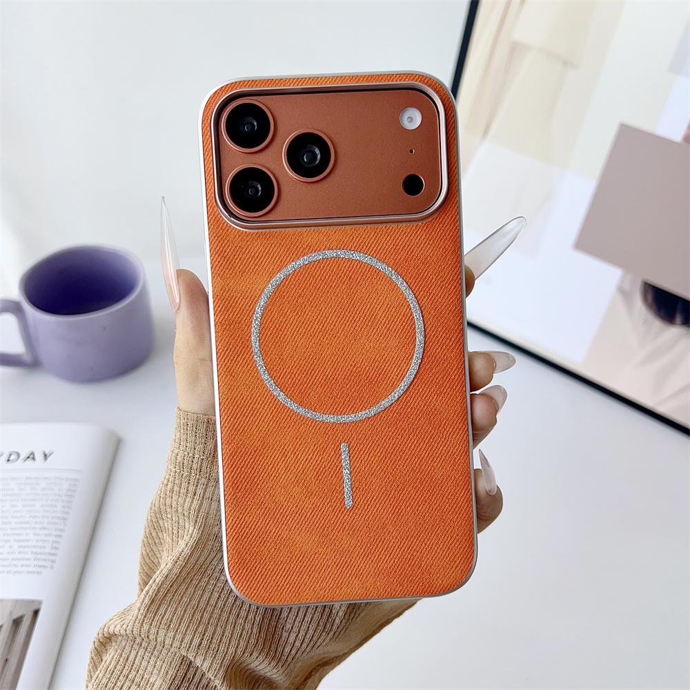 

For Magsafe Wireless Charging Denim Phone Case For iPhone 17 17Pro Air 13 14 15 16 Pro Max Solid Color Matte Protective Cover iPhone 13
