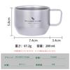 Boundless Voyage Titanium Mug Coffee Cup 200ml Primary Silver Double Wall Mug Lightweight Cup Outdoor Camping Gear with Mini Coffee Spoon Ti3086D