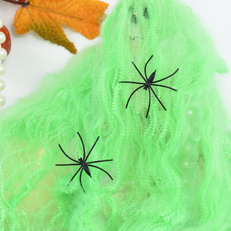 White Spider Web For Halloween Decorations Artificial Stretchy Cobweb For Halloween Scary Party Scene Decor Haunted House Props