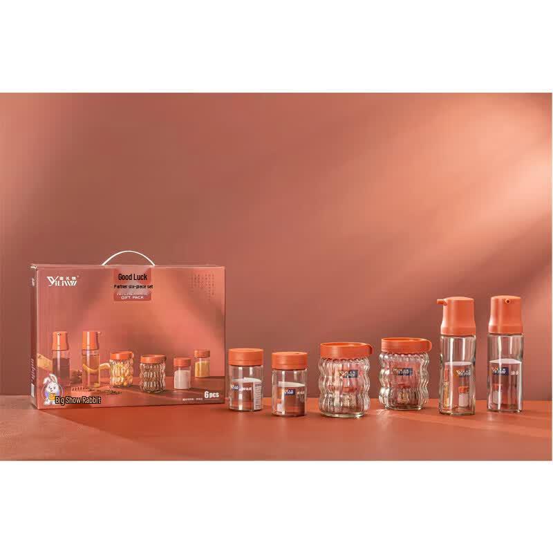 YiLiWu 6-Piece Glass Kitchen Storage Set