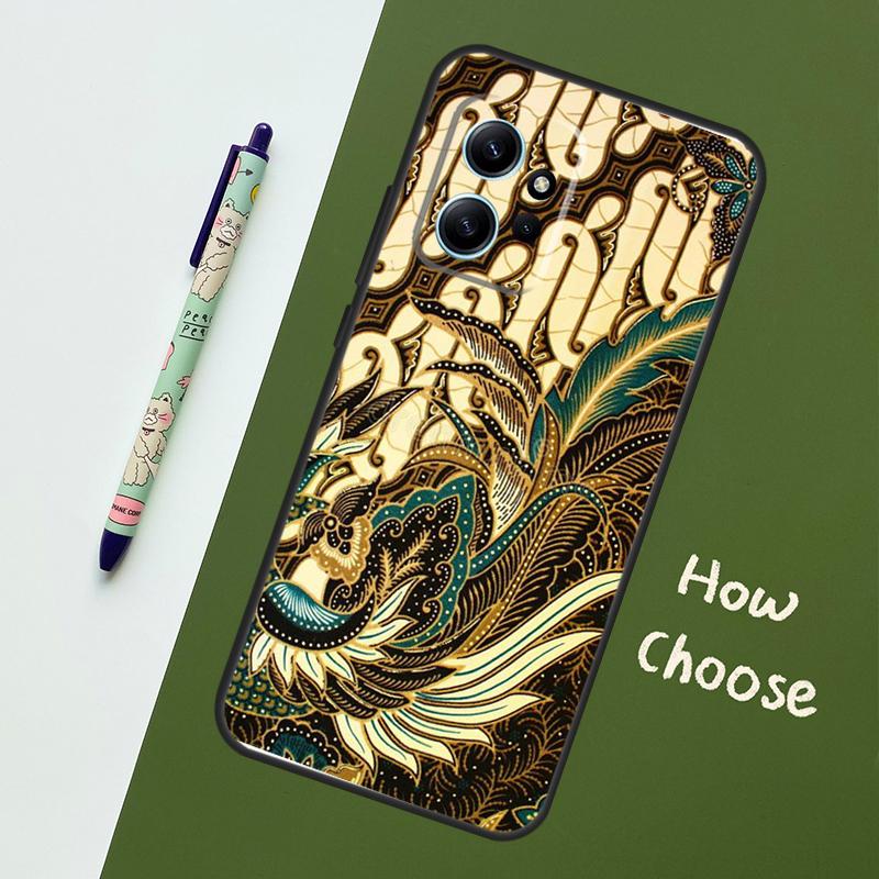 Batik Pattern Case For Xiaomi Redmi Note 13 10 11 12 14 15 Pro Plus Cover For Redmi 15C 15 14C 10C 12C 13C