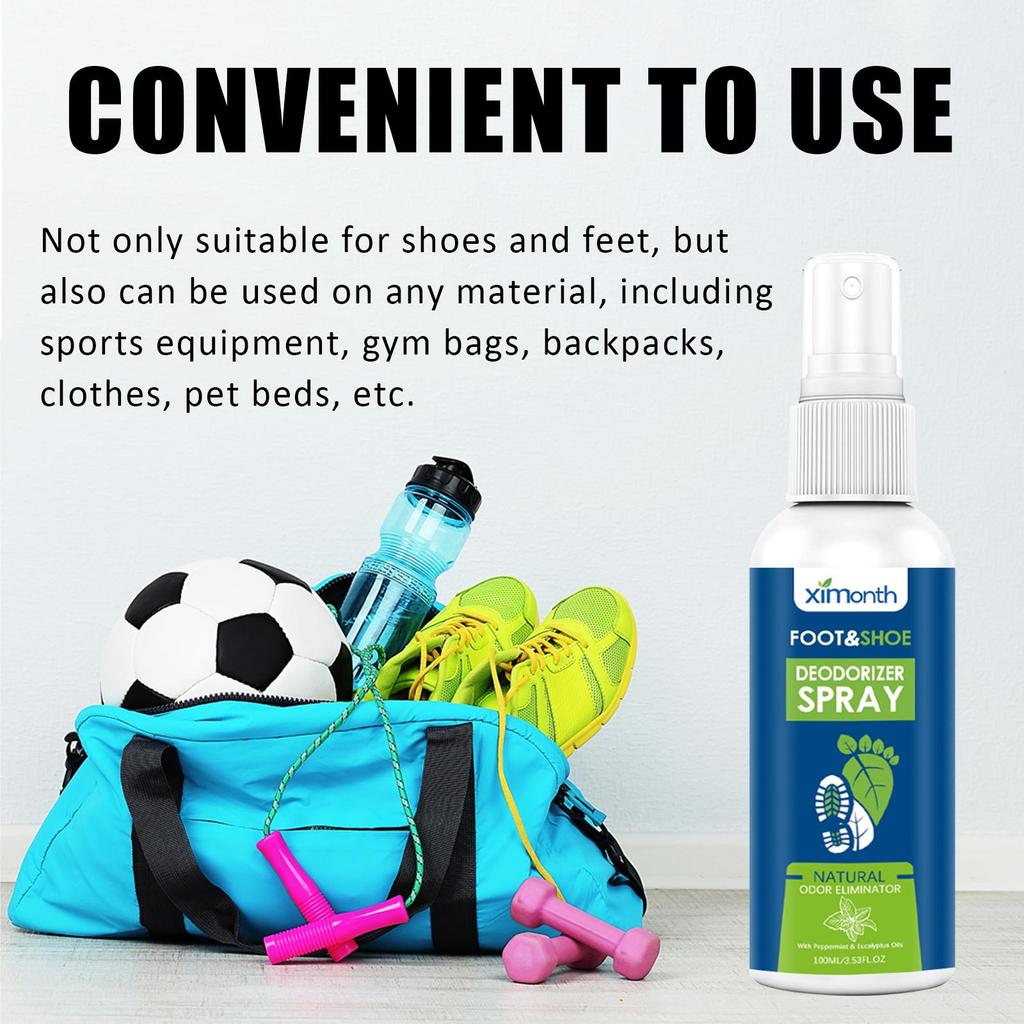 XIMONTH Foot Deodorizer Relieves Sweaty Feet and Stinky Feet Removes Odor, Stops Itching and Dries Feet Deodorizing Treatment Spray