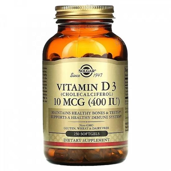 

Solgar Вітамін D3 (Холекальциферол), 400 МО, 100 Softgels