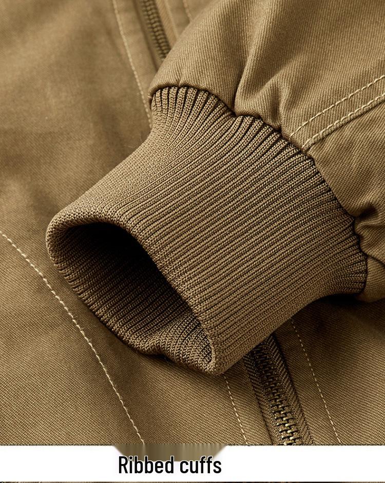 Men's Pilot Jacket - Wool Blend Plush Lined, Thick and Warm, Versatile Workwear Coat, 27% Wool, Cotton Fabric.