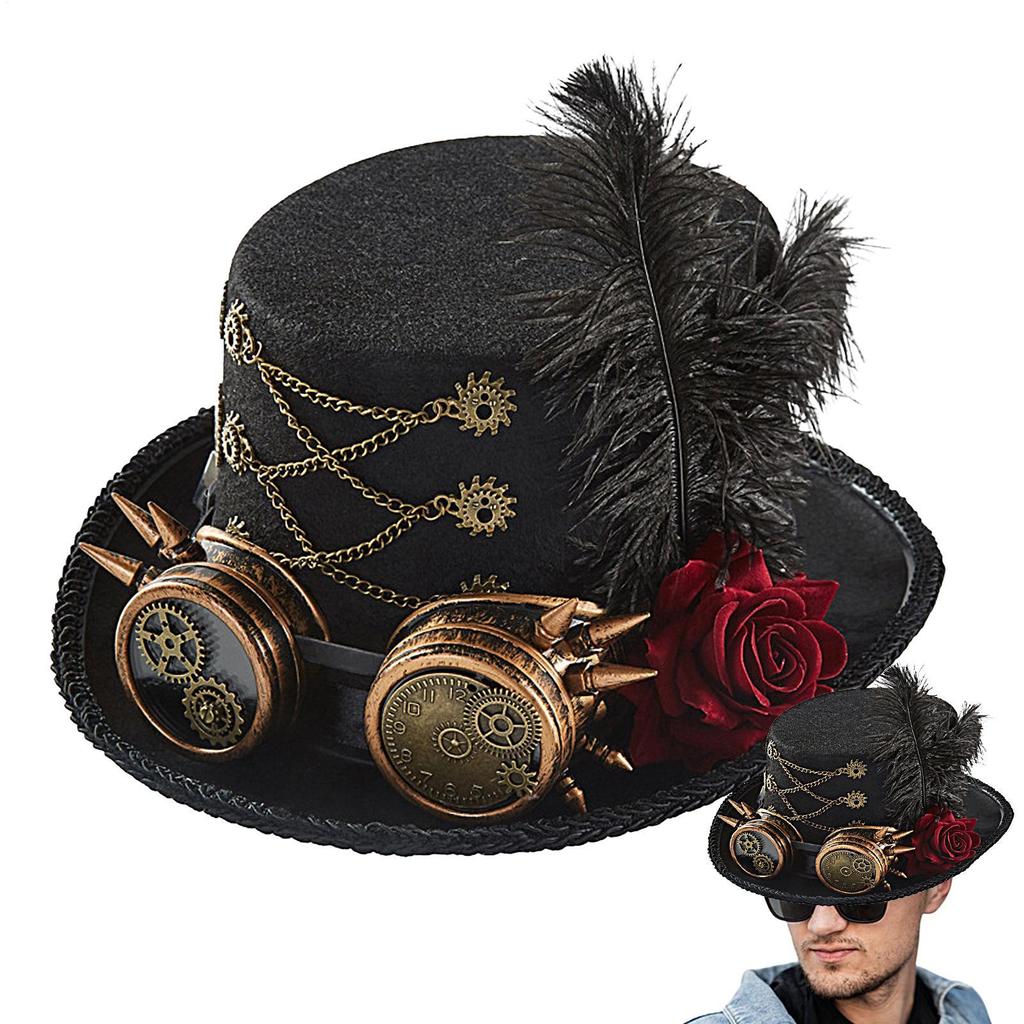 Steampunk Hats Steampunk Headwear With Goggles Design Adjustable Headwear For Outfit Costume Renaissance Fairs Circus Cosplay