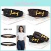 And Retro Minimalist H Shaped Gold Buckle Decoration Women Belt Casual For