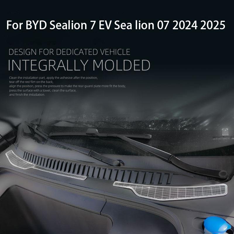 Car Front Hood Dust Cover Filter Proof Cover Protective Cover Intake Port Accessories For BYD Sealion 7 EV Sea lion 07 2024 2025 For LHD-Black