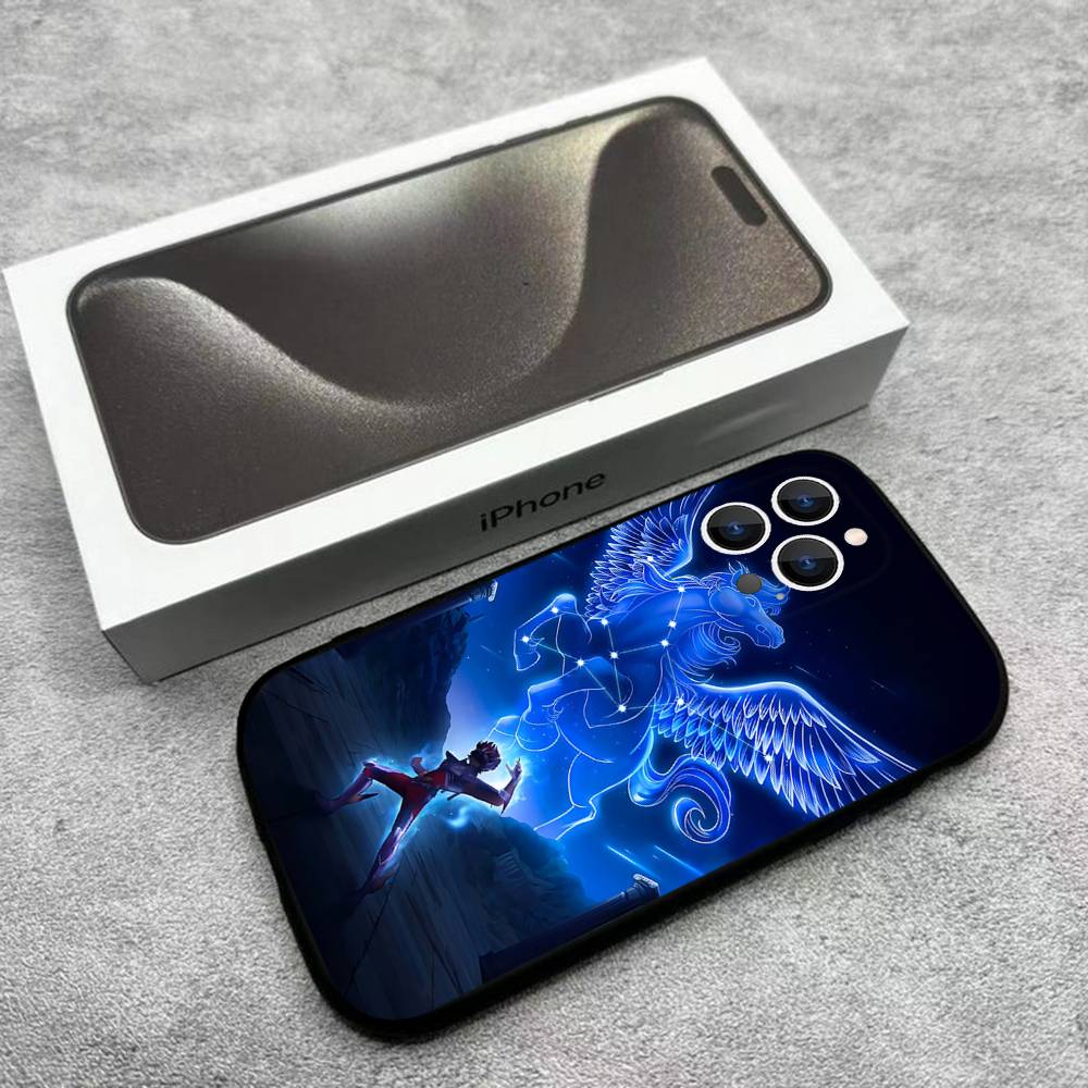 Phone Case For iPhone 17,16,15,14,13,12,Pro,Max,Plus,E,SE4,Air,Mini S-Saint Seiya Knights Zodiac Black Soft Box