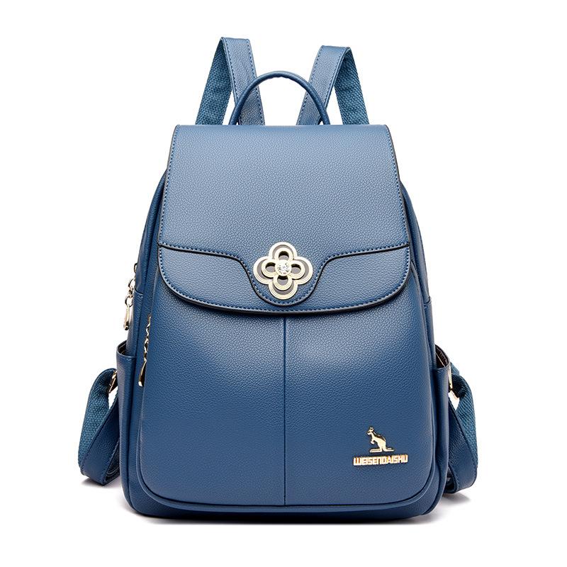 Popular Metal Flower Backpack New Style Trendy Diamond-set High-quality Women's Backpack Fashion Student Leather School Bag