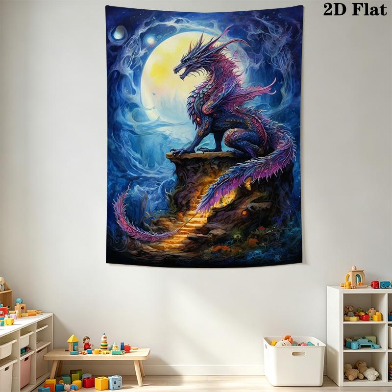 Colorful Dragon Pattern Home Decor Tapestry, Wall Hanging, Decorative RV Wall Cloth.NGT0928220