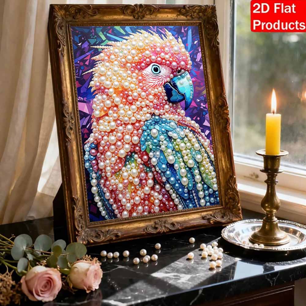 Pearl Painting DIY Kit Colorful Parrot Frameless Sparkling Bead Art Canvas Creative Home Decor Craft for Beginners