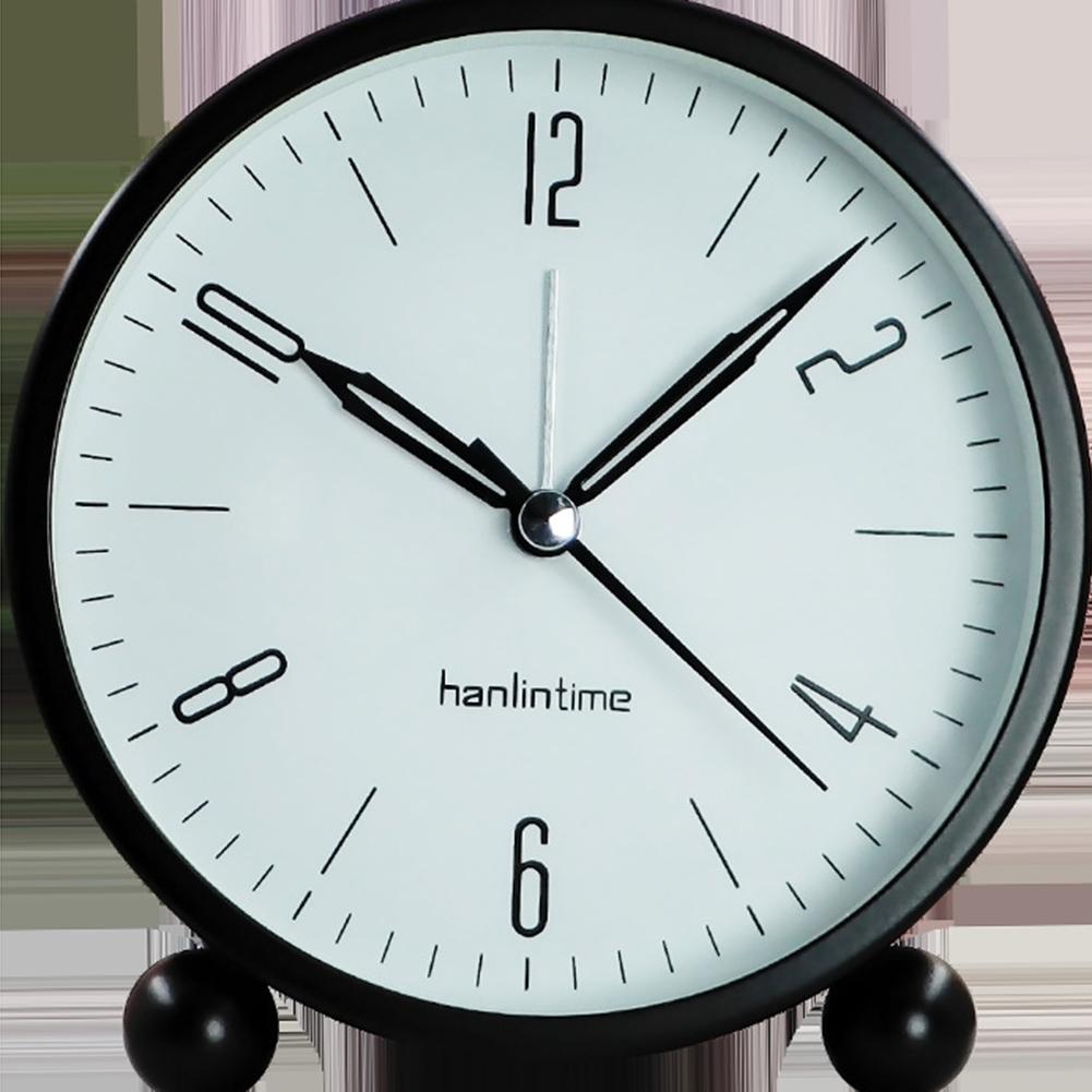 4 Inch Round Alarm Clock With Night Light Silent Large Digital Display Bedside Alarm Clock