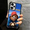 Cute P-PaddingtonS Bear Plating Phone Case For Xiaomi Redmi Note 14 15 Pro Plus 13 12 11 11S 11T 10 9S 9 5G Anti-Fall Airabag Co