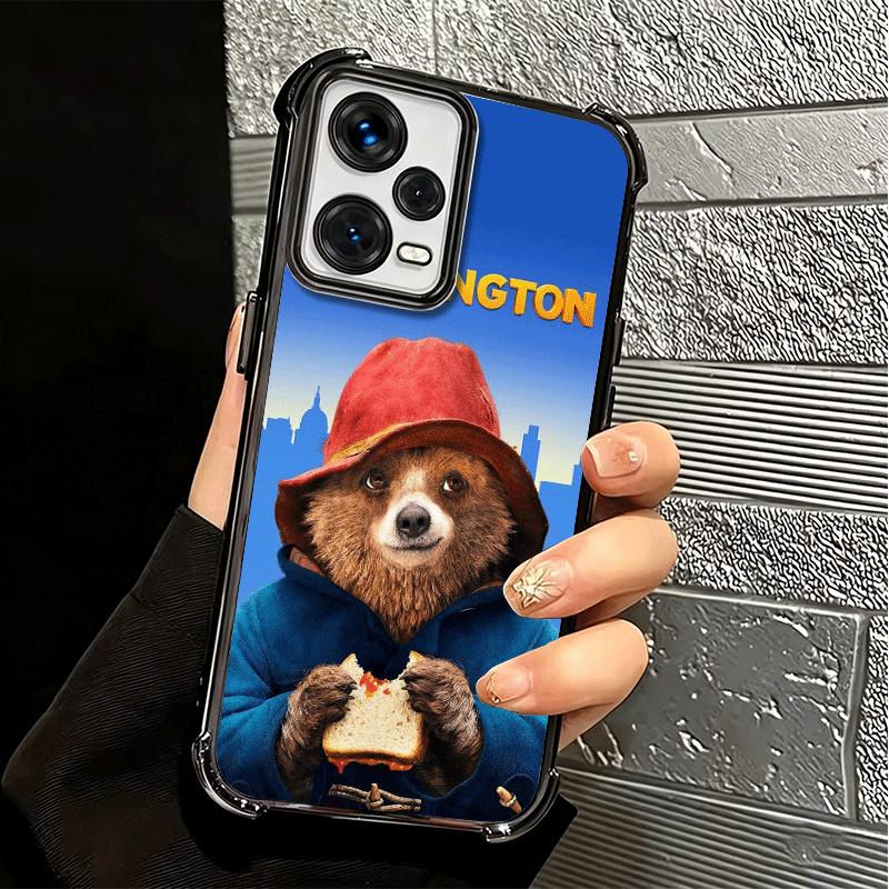 Cute P-PaddingtonS Bear Plating Phone Case For Xiaomi Redmi Note 14 15 Pro Plus 13 12 11 11S 11T 10 9S 9 5G Anti-Fall Airabag Co