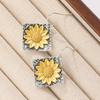 Boucles d'oreilles pendantes couleur cuivre vintage, carrées sculptées, tournesol, pour fête, usage quotidien
