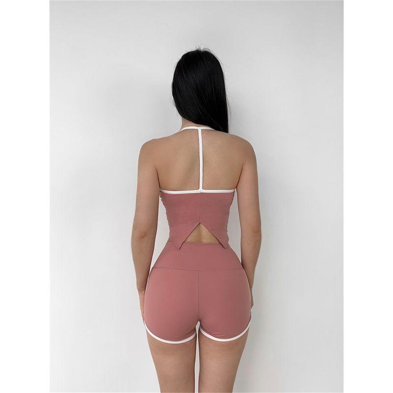 Yoga Patchwork Women's Jump Rope Hip Lifting High Elastic Sports Shorts