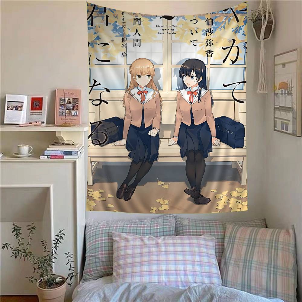 

Anime Bloom Into You Colorful Tapestry Wall Hanging Bohemian Wall Tapestries Mandala Wall Art Decor 74x94cm(29x37in)