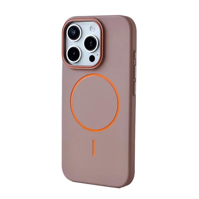 

Ультратонкий Чехол MagSafe Контрастного Цвета Для iPhone 16 17 15 14 13 12 Pro Max Plus 17 Air Магнитная Беспроводная Зарядка Матовый Жесткий PC Чехол For iPhone 17Pro Max