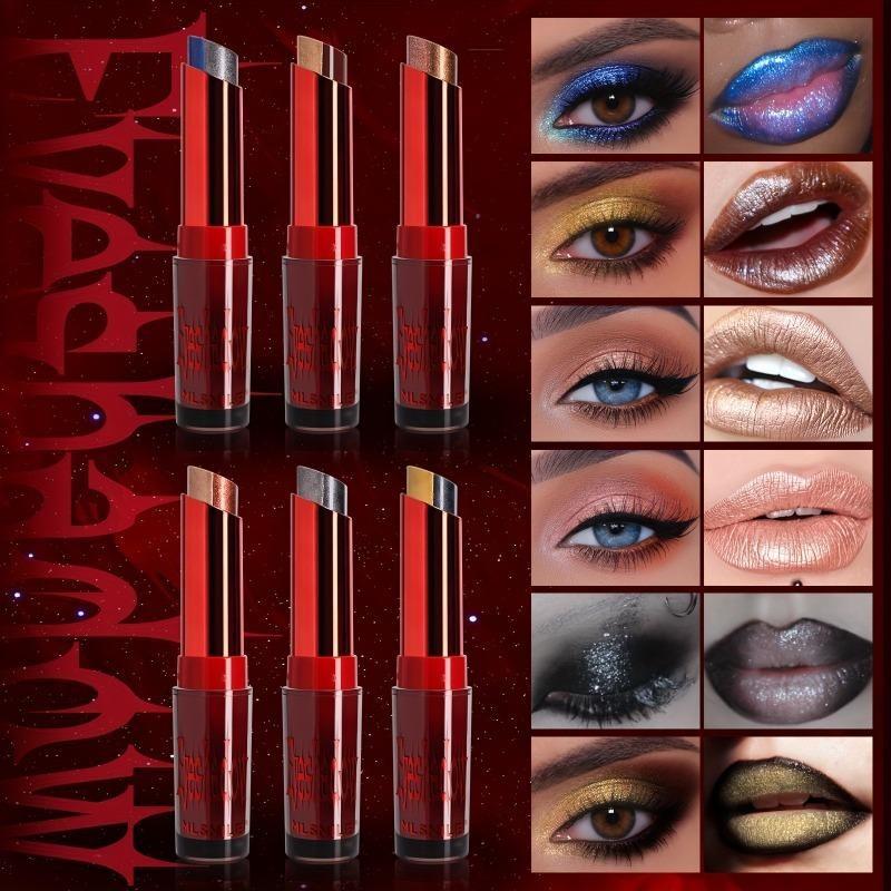 Two-in-one Gradient Eye Shadow Lazy Eye Shadow Lipstick Stick Waterproof and Long-lasting Perfect Halloween Gift,